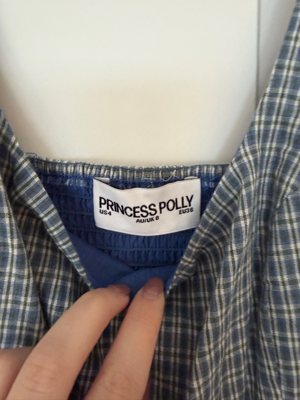 Princess Polly Blue Gingham Square-Neck Maxi Dress - Picture 3 of 3